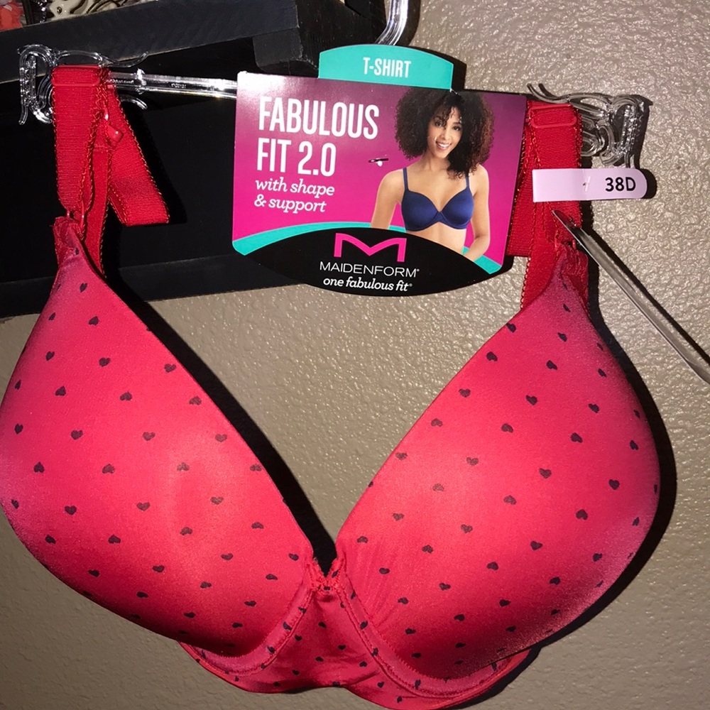Maidenform Red Heart Print T-Shirt Bra
